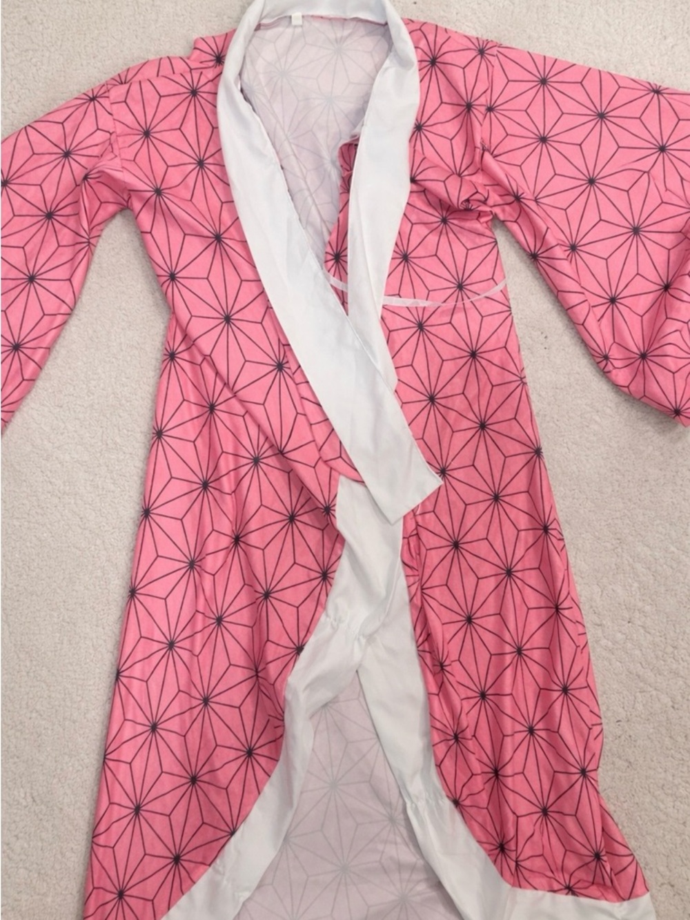 Pink Geometric Kimono-Style Robe - Women